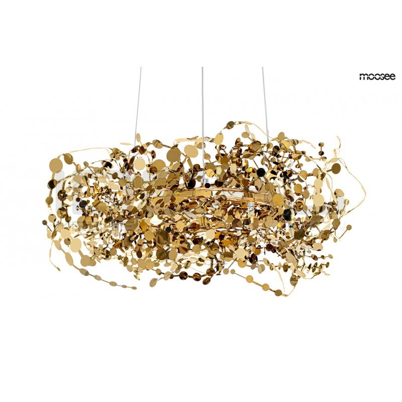 Lampa wisząca glamour MONETE 60 złota