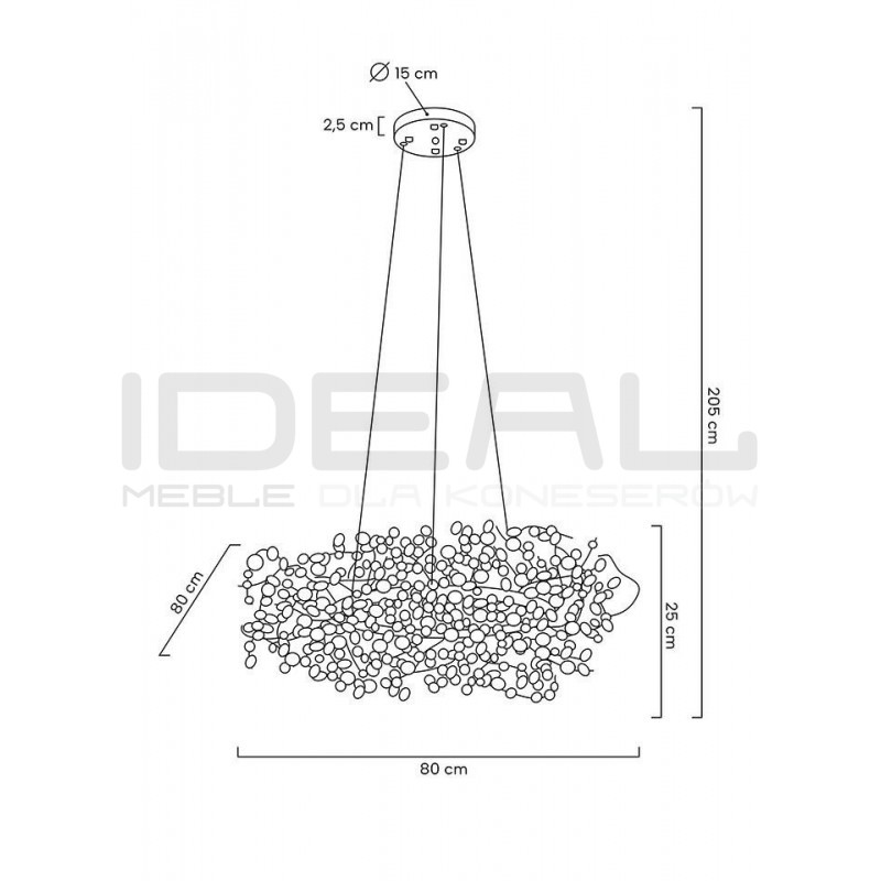 Lampa wisząca glamour MONETE 80 chrom