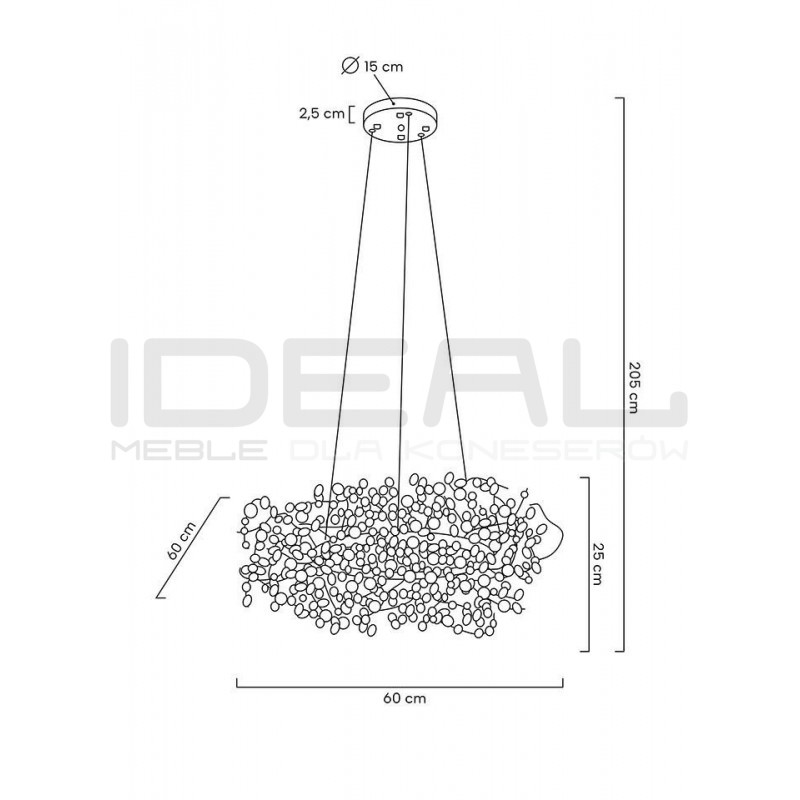 Lampa wisząca glamour MONETE 60 chrom