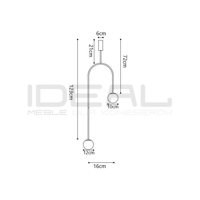 Lampa wisząca glamour LOOP złota