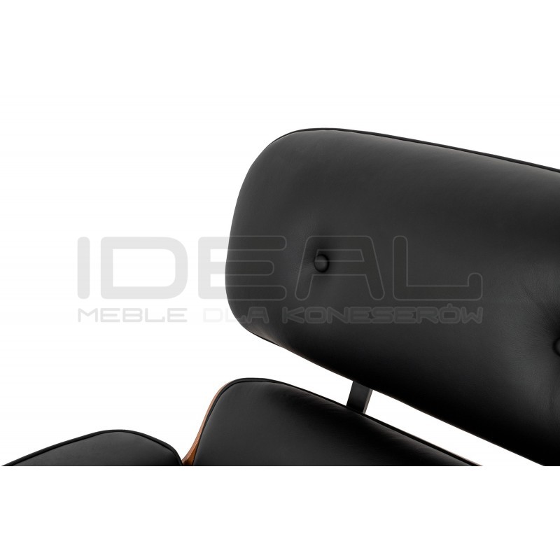 Fotel Lounge biały z podnóżkiem - sklejka różana