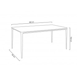 Stół SLIM 140 blat imitacja marmuru biała lub czarna