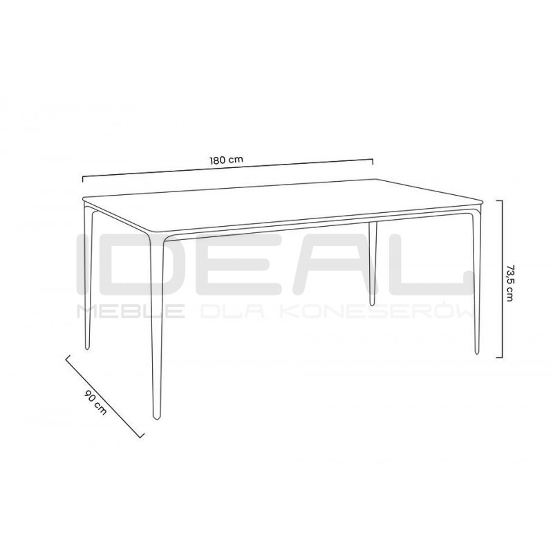 Stół SLIM 140 blat imitacja marmuru biała lub czarna