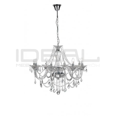 Żyrandol Kryształowy glamour Magnifique 8 srebrny