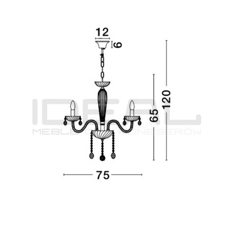 Żyrandol Kryształowy glamour Magnifique 8 srebrny