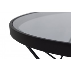 Stolik kawowy Katon czarny szkło transparentne szare