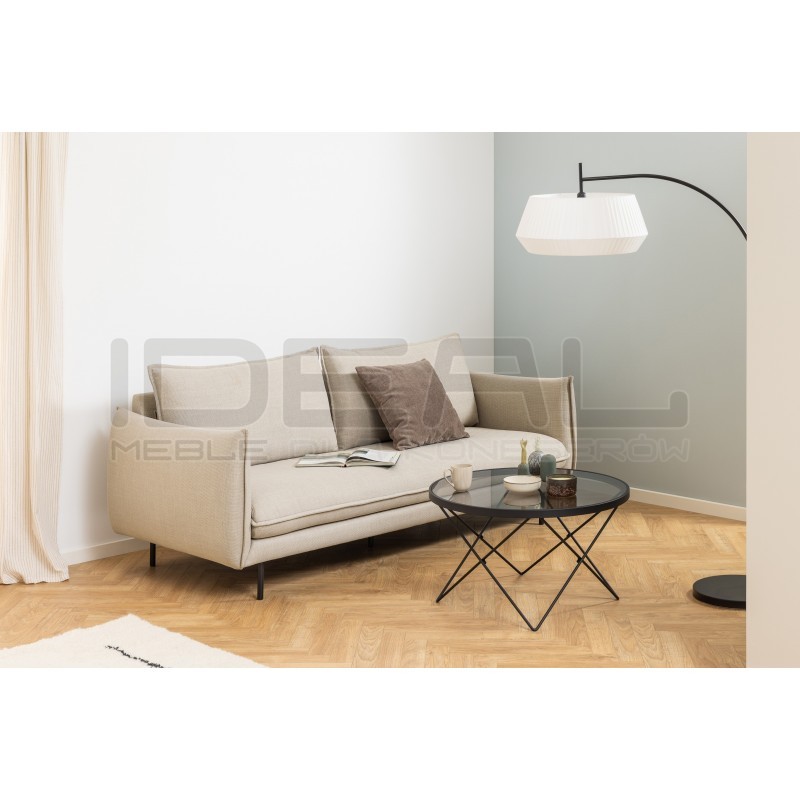 Stolik kawowy Katon czarny szkło transparentne szare