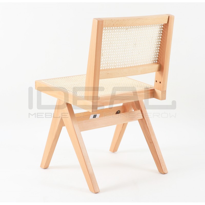 Drewniane KRZESŁO BOHO rattanowa plecionka wiedeńska kolor naturalny