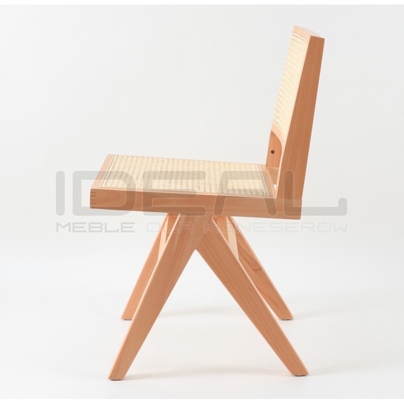 Drewniane KRZESŁO BOHO rattanowa plecionka wiedeńska kolor naturalny