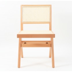 Drewniane KRZESŁO BOHO rattanowa plecionka wiedeńska kolor naturalny