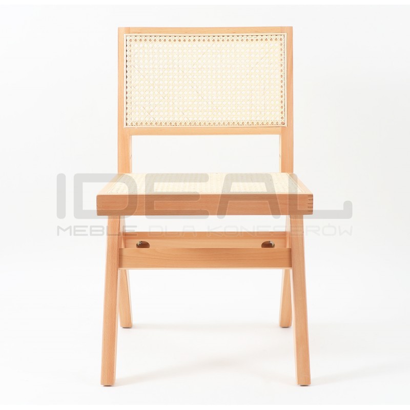 Drewniane KRZESŁO BOHO rattanowa plecionka wiedeńska kolor naturalny