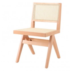 Drewniane KRZESŁO BOHO rattanowa plecionka wiedeńska kolor naturalny