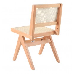 Drewniane KRZESŁO BOHO rattanowa plecionka wiedeńska kolor naturalny