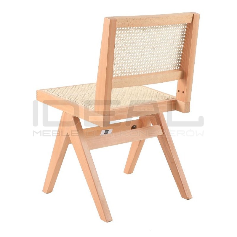 Drewniane KRZESŁO BOHO rattanowa plecionka wiedeńska kolor naturalny