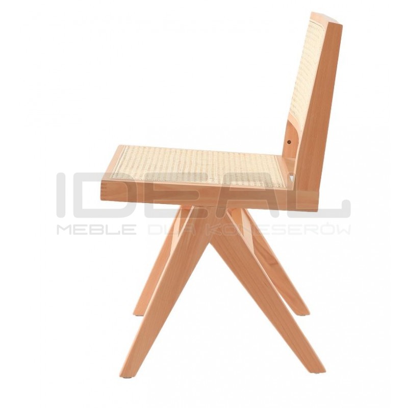 Drewniane KRZESŁO BOHO rattanowa plecionka wiedeńska kolor naturalny