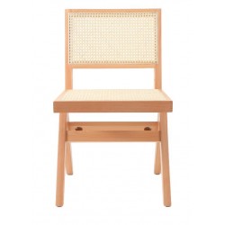 Drewniane KRZESŁO BOHO rattanowa plecionka wiedeńska kolor naturalny