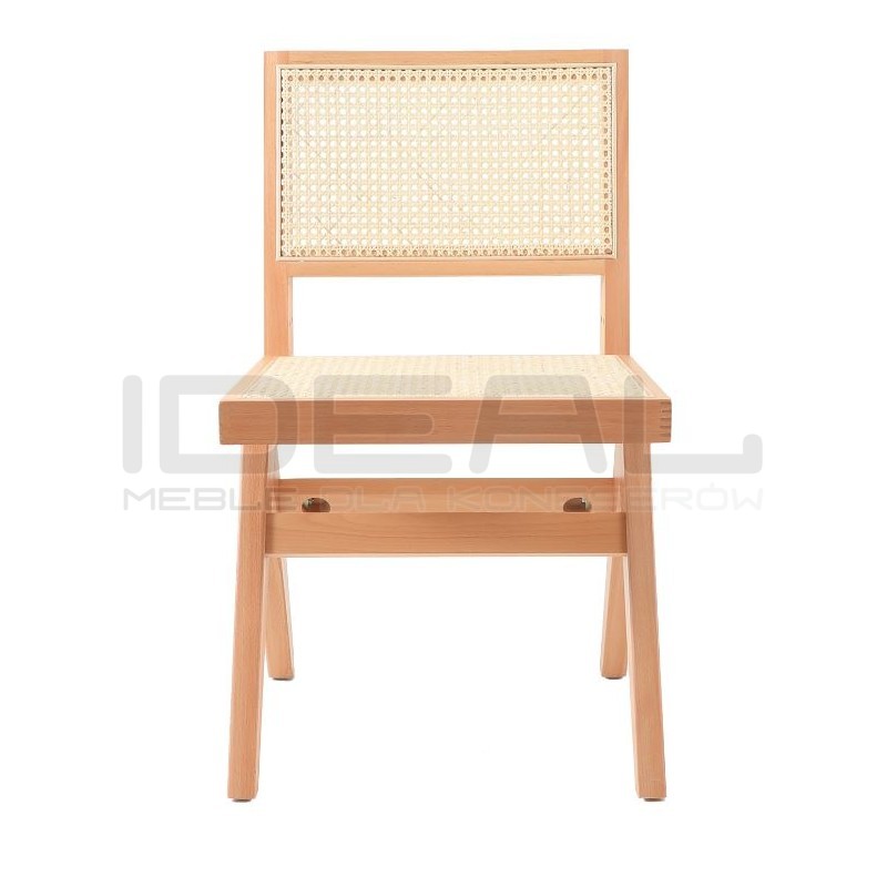 Drewniane KRZESŁO BOHO rattanowa plecionka wiedeńska kolor naturalny