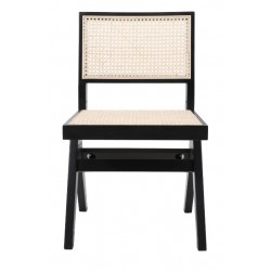 Drewniane KRZESŁO BOHO rattanowa plecionka wiedeńska czarne