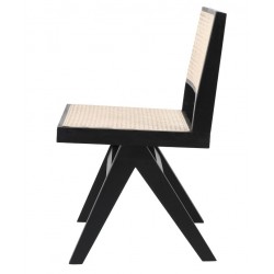 Drewniane KRZESŁO BOHO rattanowa plecionka wiedeńska czarne