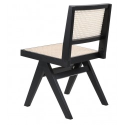 Drewniane KRZESŁO BOHO rattanowa plecionka wiedeńska czarne