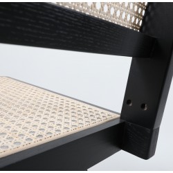 Drewniane KRZESŁO BOHO rattanowa plecionka wiedeńska czarne