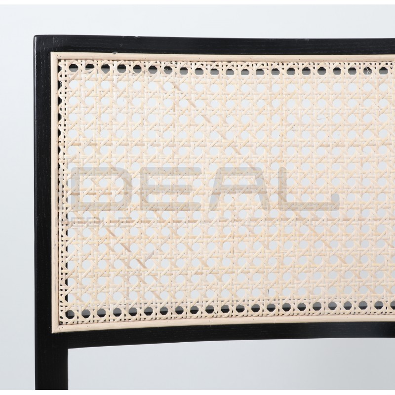 Drewniane KRZESŁO BOHO rattanowa plecionka wiedeńska czarne