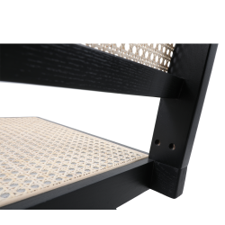 Drewniane KRZESŁO BOHO rattanowa plecionka wiedeńska czarne