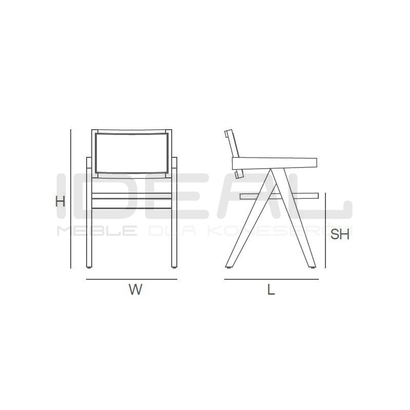 Drewniane KRZESŁO BOHO z podłokietnikami rattanowa plecionka czarne