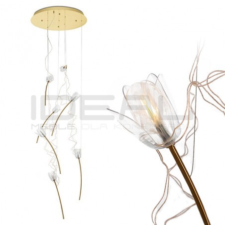 Lampa wisząca TULIPPE 7 DISC glamour złota