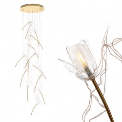 Lampa wisząca TULIPPE 14 DISC glamour złota