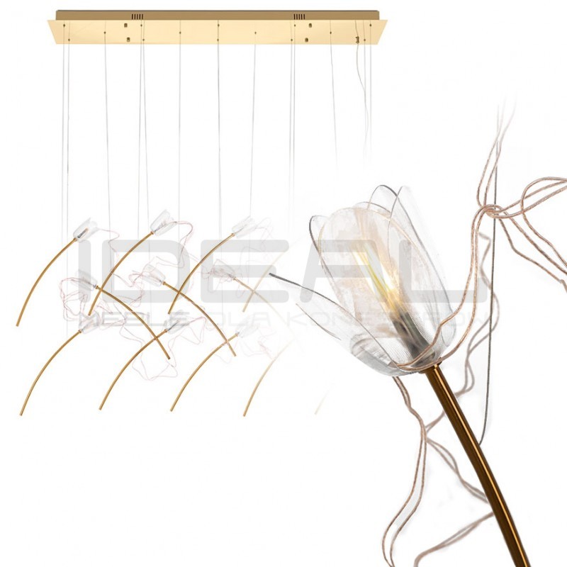 Lampa wisząca TULIPPE 14 DISC glamour złota