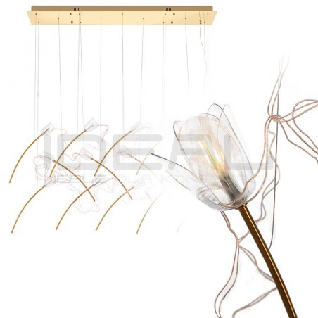 Lampa wisząca TULIPPE 14 DISC glamour złota