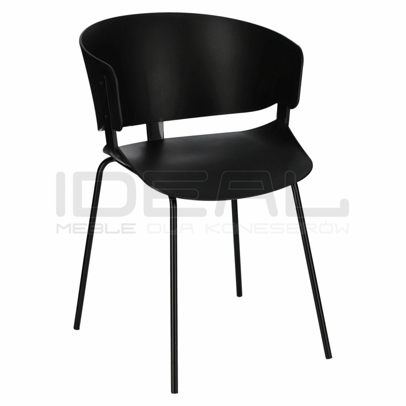 Krzesło z tworzywa Diagon czarne, szare
