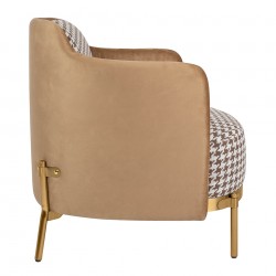 Fotel VENICE pepitka biało-brązowa