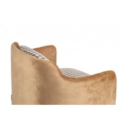 Fotel VENICE pepitka biało-brązowa