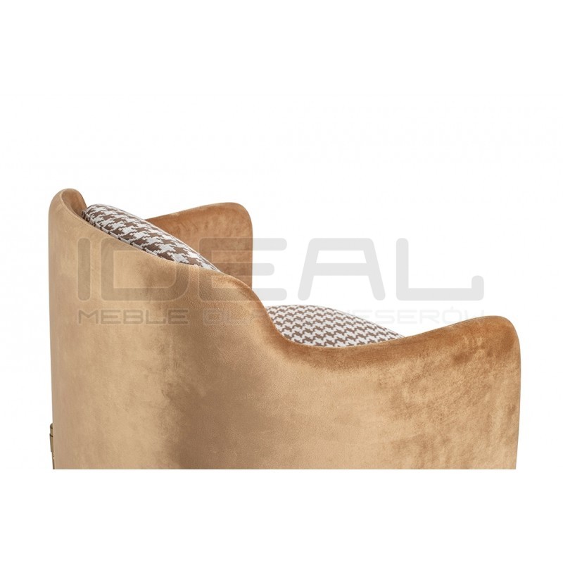 Fotel VENICE pepitka biało-brązowa