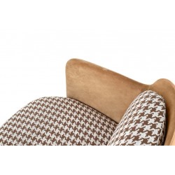 Fotel VENICE pepitka biało-brązowa