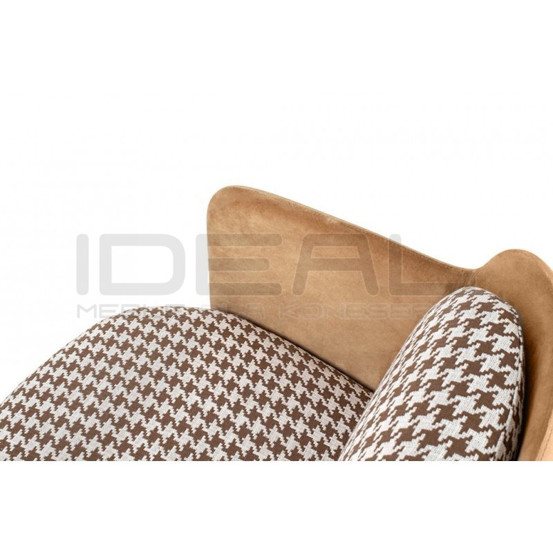 Fotel VENICE pepitka biało-brązowa