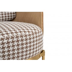 Fotel VENICE pepitka biało-brązowa