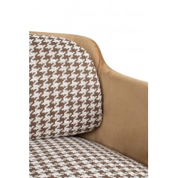 Fotel VENICE pepitka biało-brązowa