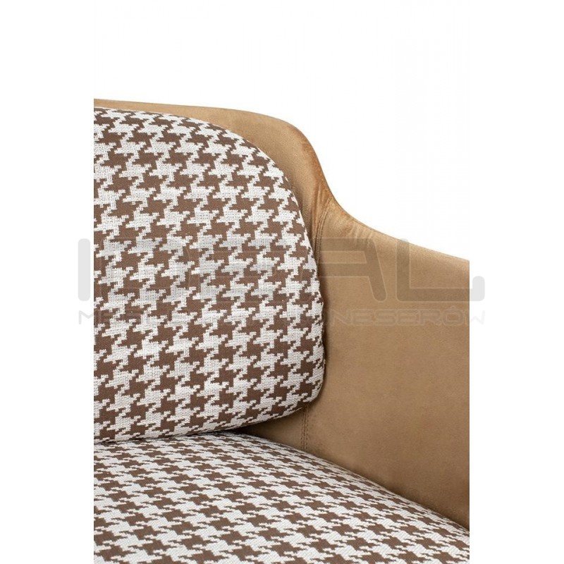 Fotel VENICE pepitka biało-brązowa