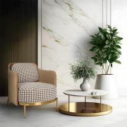 Fotel VENICE pepitka biało-brązowa