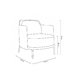 Fotel VENICE pepitka biało-brązowa