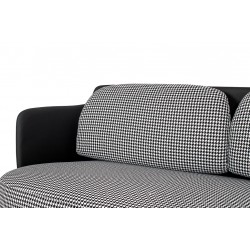 Sofa Art Deco Glamour VENICE pepitka biało - czarna złota podstawa