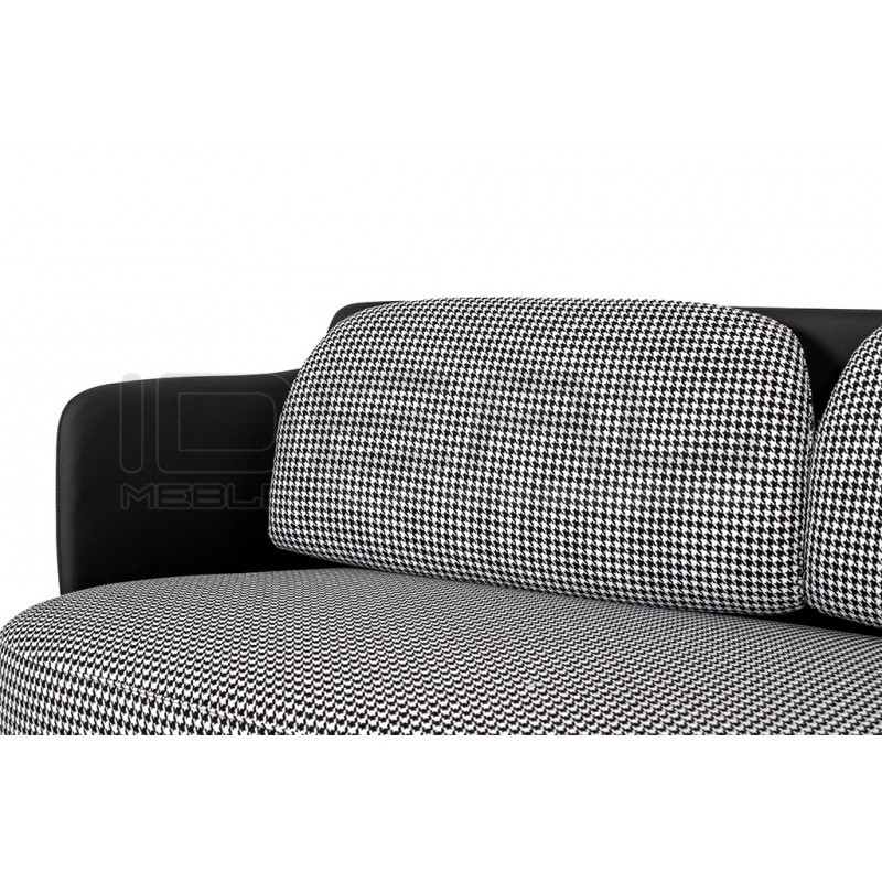 Sofa Art Deco Glamour VENICE pepitka biało - czarna złota podstawa