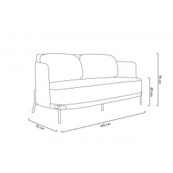 Sofa Art Deco Glamour VENICE pepitka biało - czarna złota podstawa