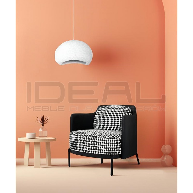 Fotel VENICE BLACK pepitka biało - czarna