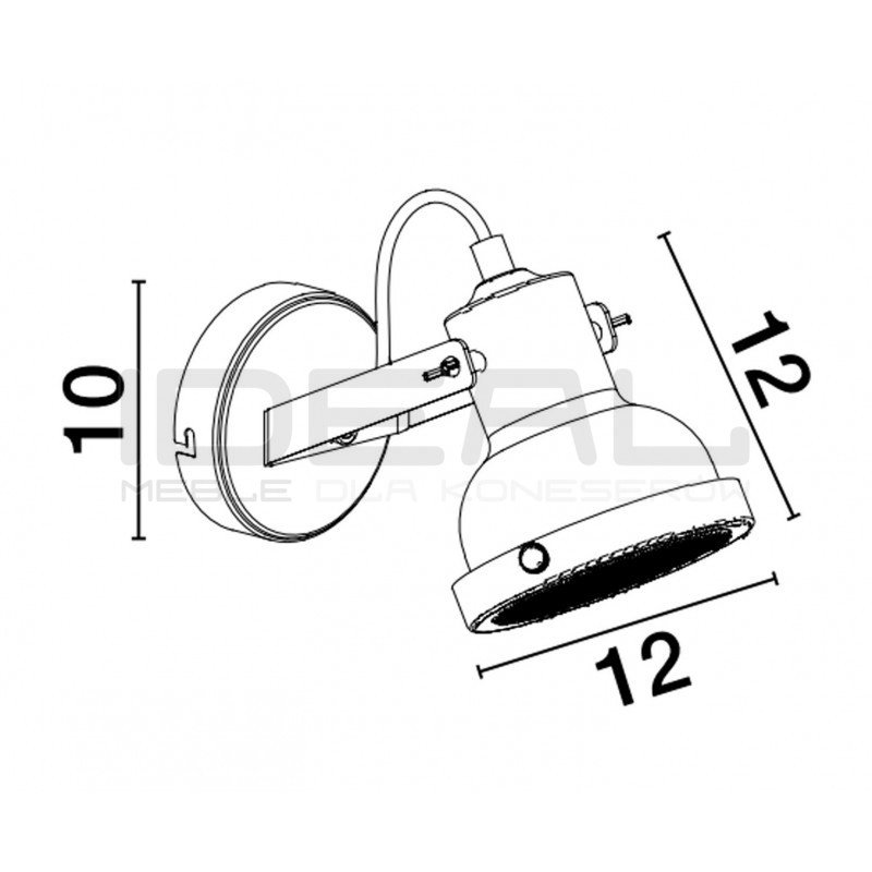 Kinkiet Loftowy regulowany Vent czarny
