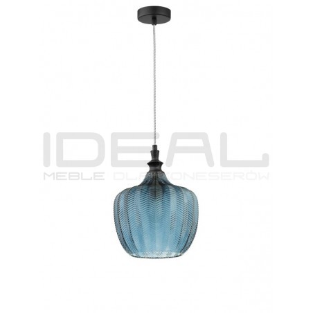 SZKLANA LAMPA WISZĄCA Monro NIEBIESKA vintage