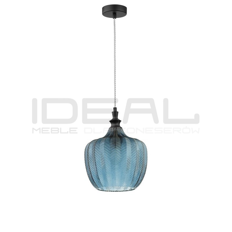 SZKLANA LAMPA WISZĄCA Monro NIEBIESKA vintage